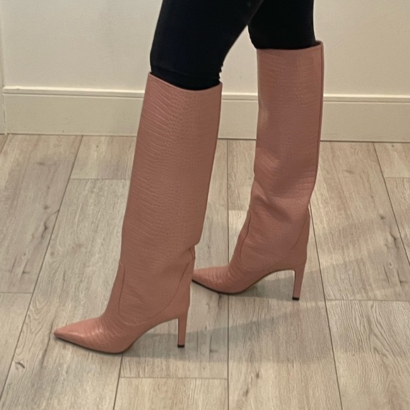 Jimmy Choo Pink Slouchy Mavis Boots - Picture 6 of 16